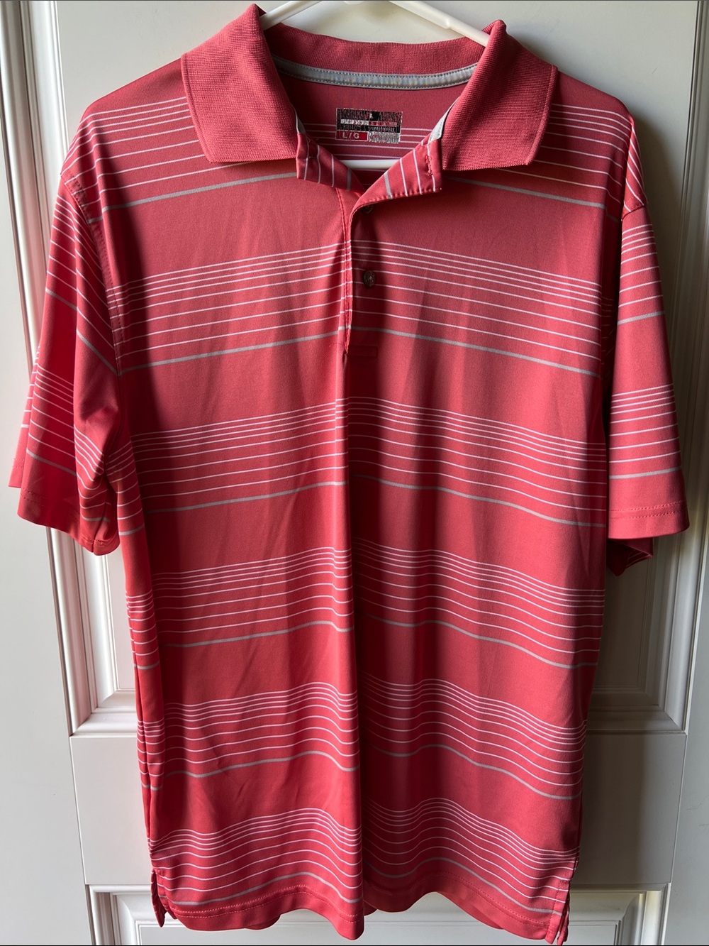 Grand Slam Coral Stripe Polo